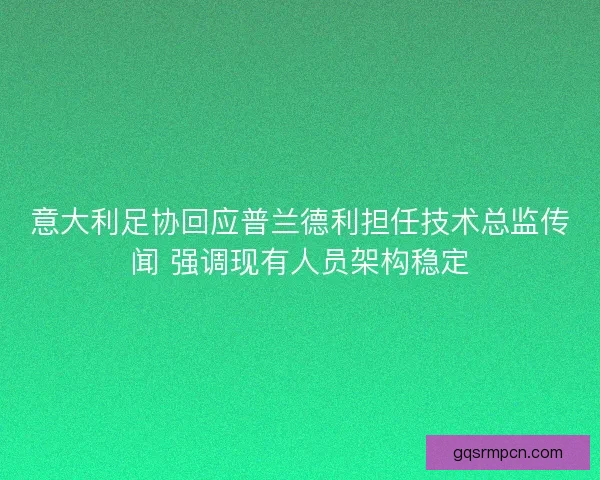 意大利足协回应普兰德利担任技术总监传闻 强调现有人员架构稳定