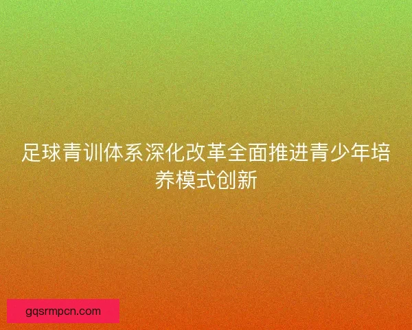 足球青训体系深化改革全面推进青少年培养模式创新