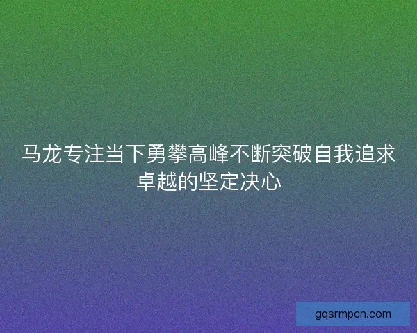 马龙专注当下勇攀高峰不断突破自我追求卓越的坚定决心
