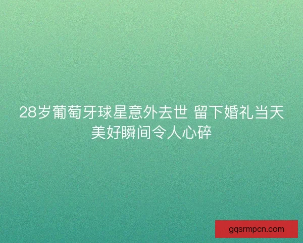 28岁葡萄牙球星意外去世 留下婚礼当天美好瞬间令人心碎